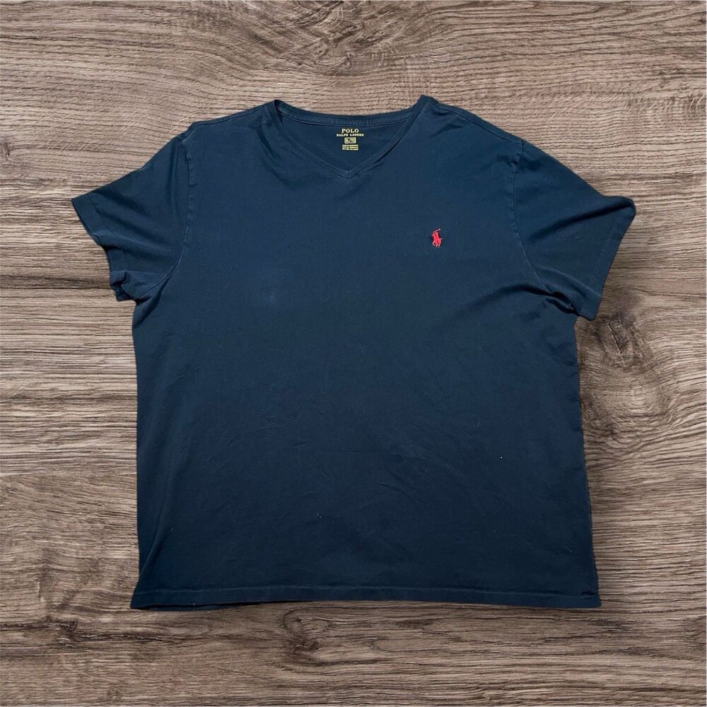 Polo‎ Ralph Lauren V Neck Short Sleeve Black Shirt Men's Size XL